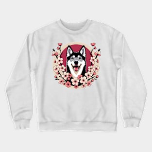 Czechoslovakian Vlcak Embraces Spring with Cherry Blossoms Crewneck Sweatshirt